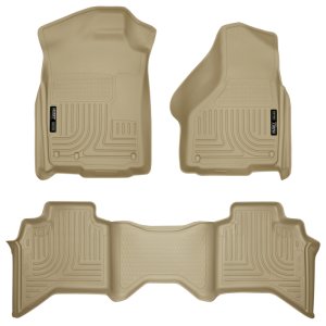Dodge Ram 1500 Floor Liners - Front + Rear - Husky Liners - WeatherBeater - Tan - `03-`08